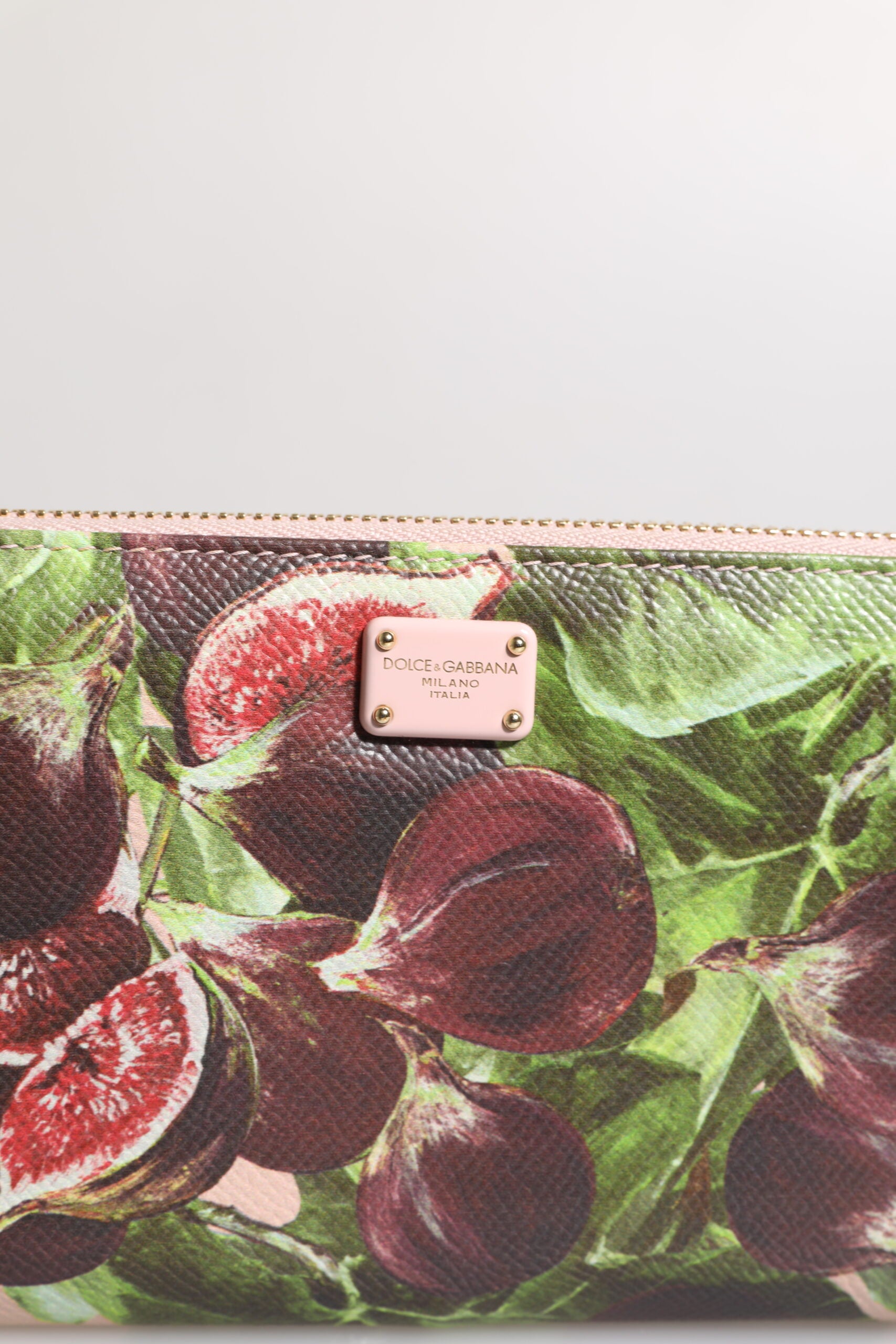 Dolce & Gabbana Multicolor Fig Fruit Dauphine Leather Zip Around Continental Wallet - Zeiniez