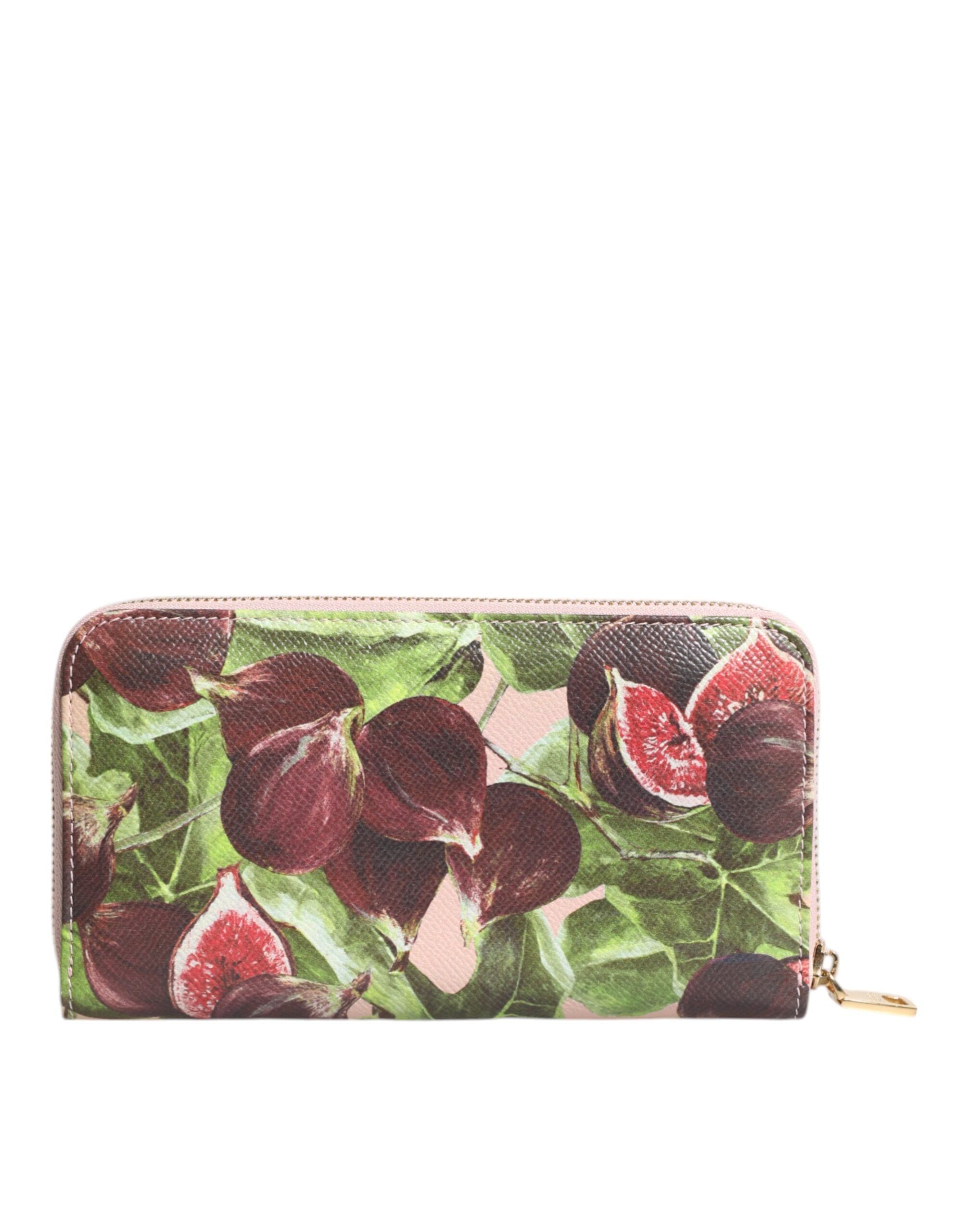 Dolce & Gabbana Multicolor Fig Fruit Dauphine Leather Zip Around Continental Wallet - Zeiniez