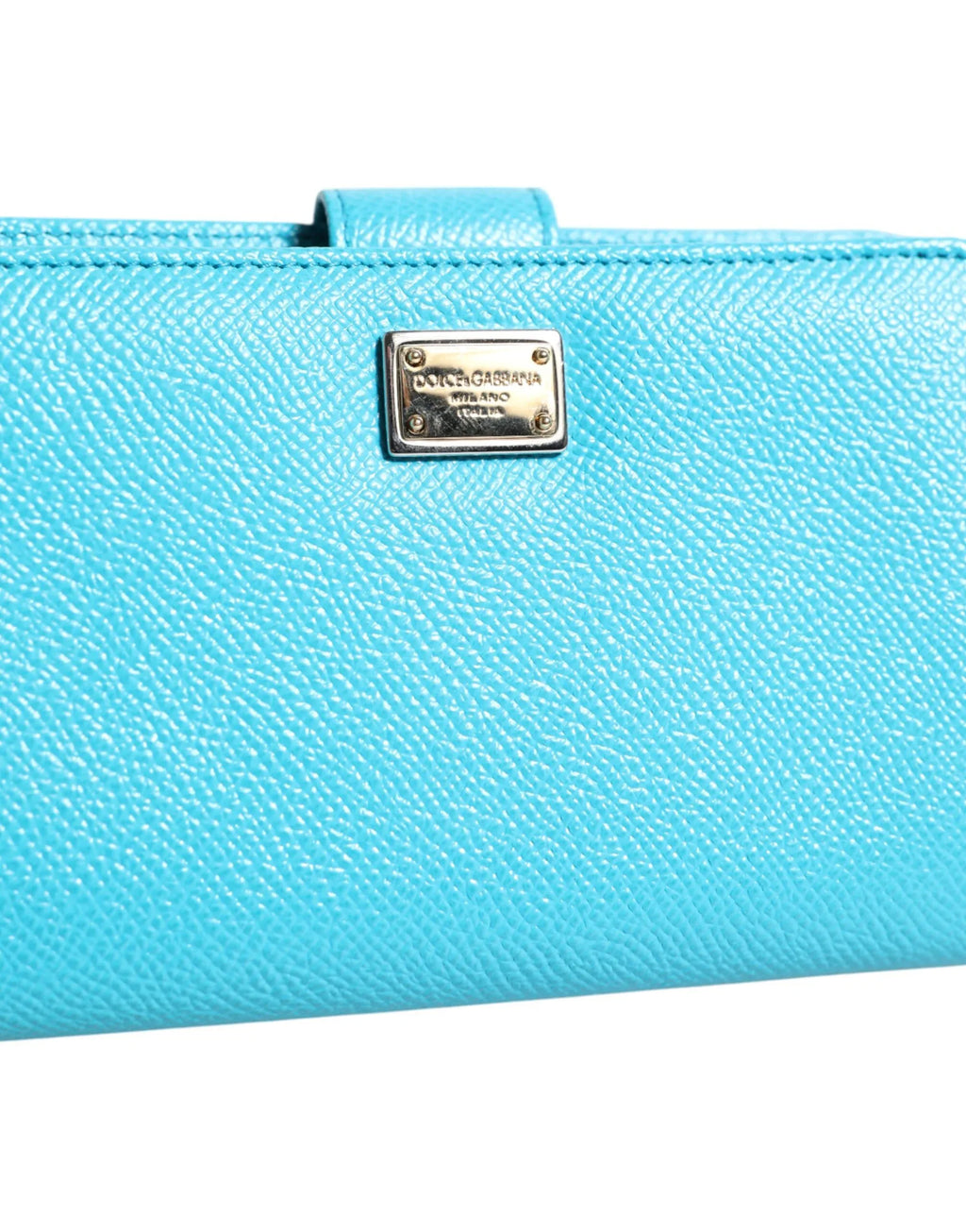 Dolce & Gabbana Light Blue Leather Bifold Continental Clutch Wallet - Zeiniez