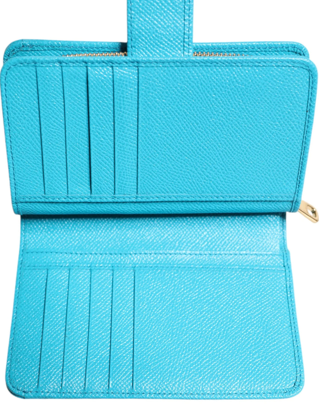 Dolce & Gabbana Light Blue Leather Bifold Continental Clutch Wallet - Zeiniez