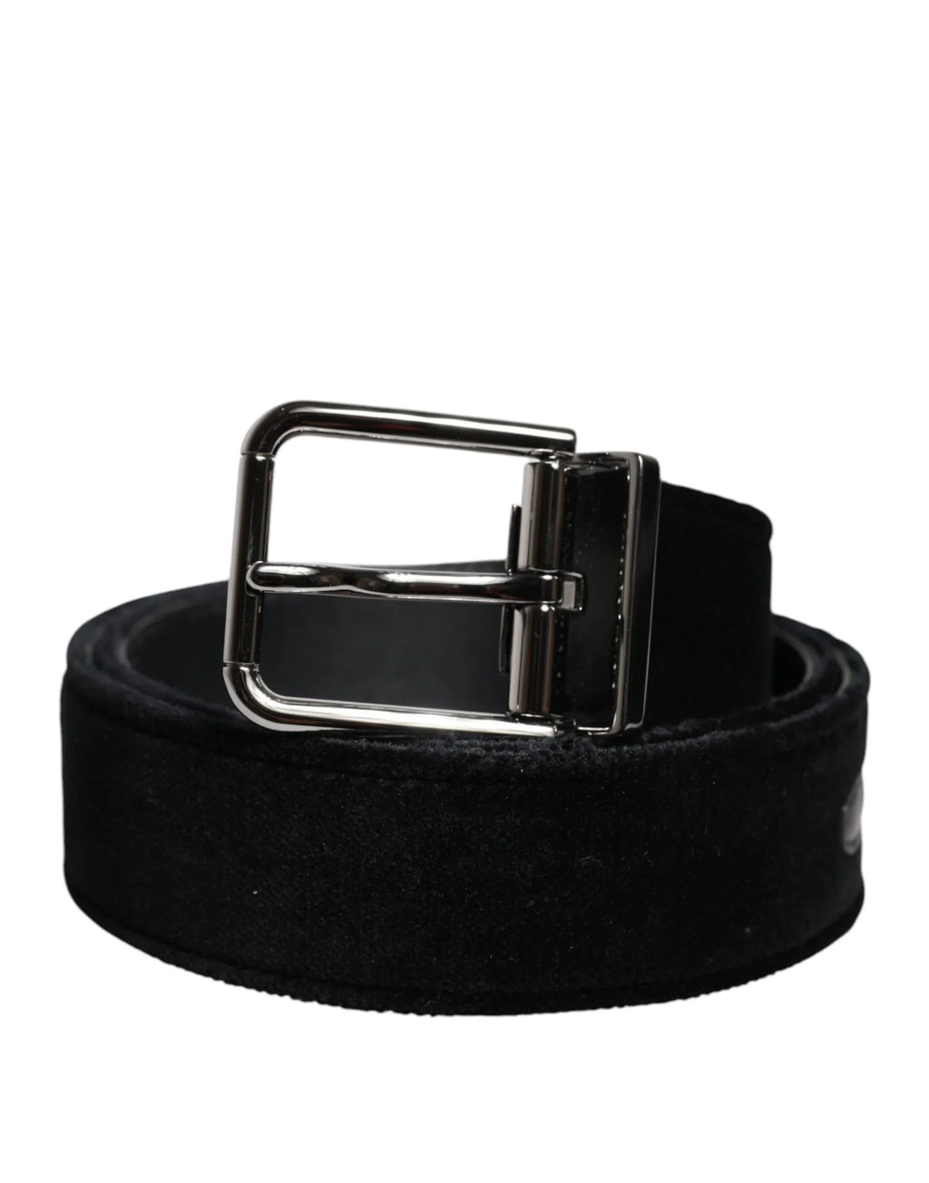 Dolce & Gabbana Black Cotton Silver Tone Metal Buckle Belt - Zeiniez