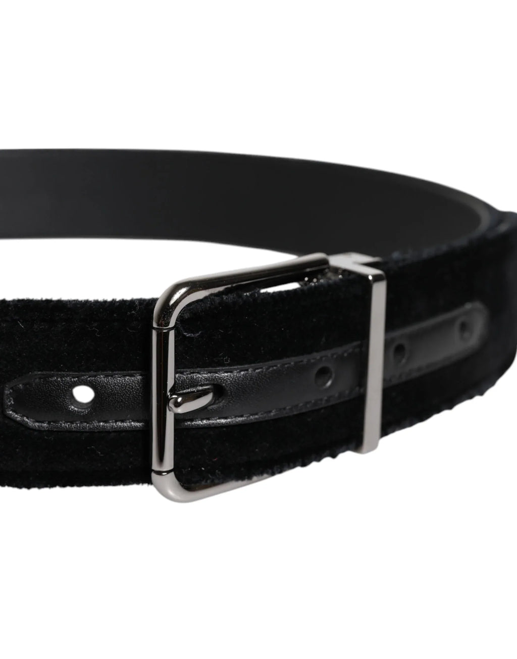 Dolce & Gabbana Black Cotton Silver Tone Metal Buckle Belt - Zeiniez