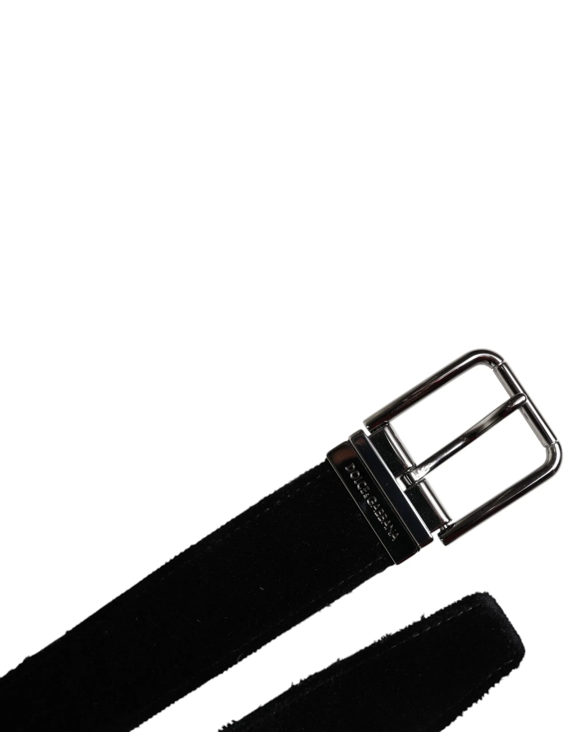 Dolce & Gabbana Black Cotton Silver Tone Metal Buckle Belt - Zeiniez