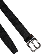 Dolce & Gabbana Black Cotton Blend Silver Metal Buckle Belt - Zeiniez