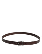 Dolce & Gabbana Brown Leather Silver Metal Buckle Belt - Zeiniez