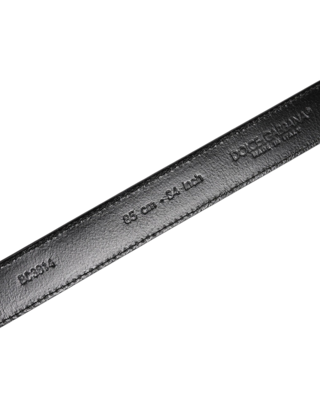 Dolce & Gabbana Gray Leather Silver Tone Metal Buckle Belt - Zeiniez