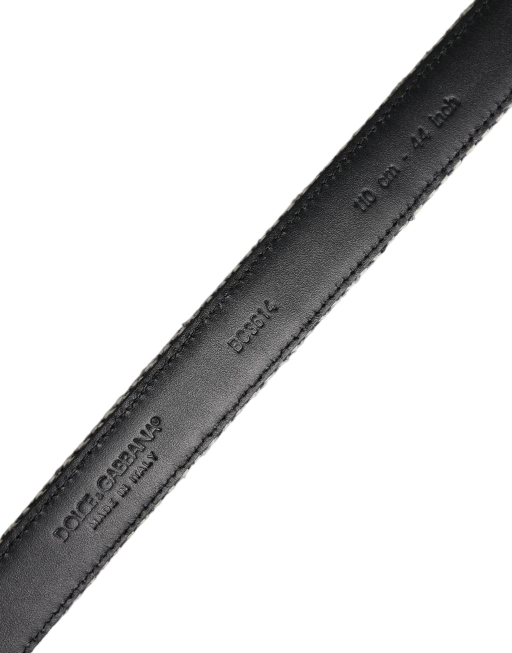 Dolce & Gabbana Black White Silver Tone Metal Buckle Belt - Zeiniez