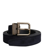 Dolce & Gabbana Black Goat Leather Metal Buckle Classic Belt - Zeiniez