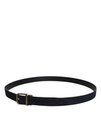 Dolce & Gabbana Black Goat Leather Metal Buckle Classic Belt - Zeiniez