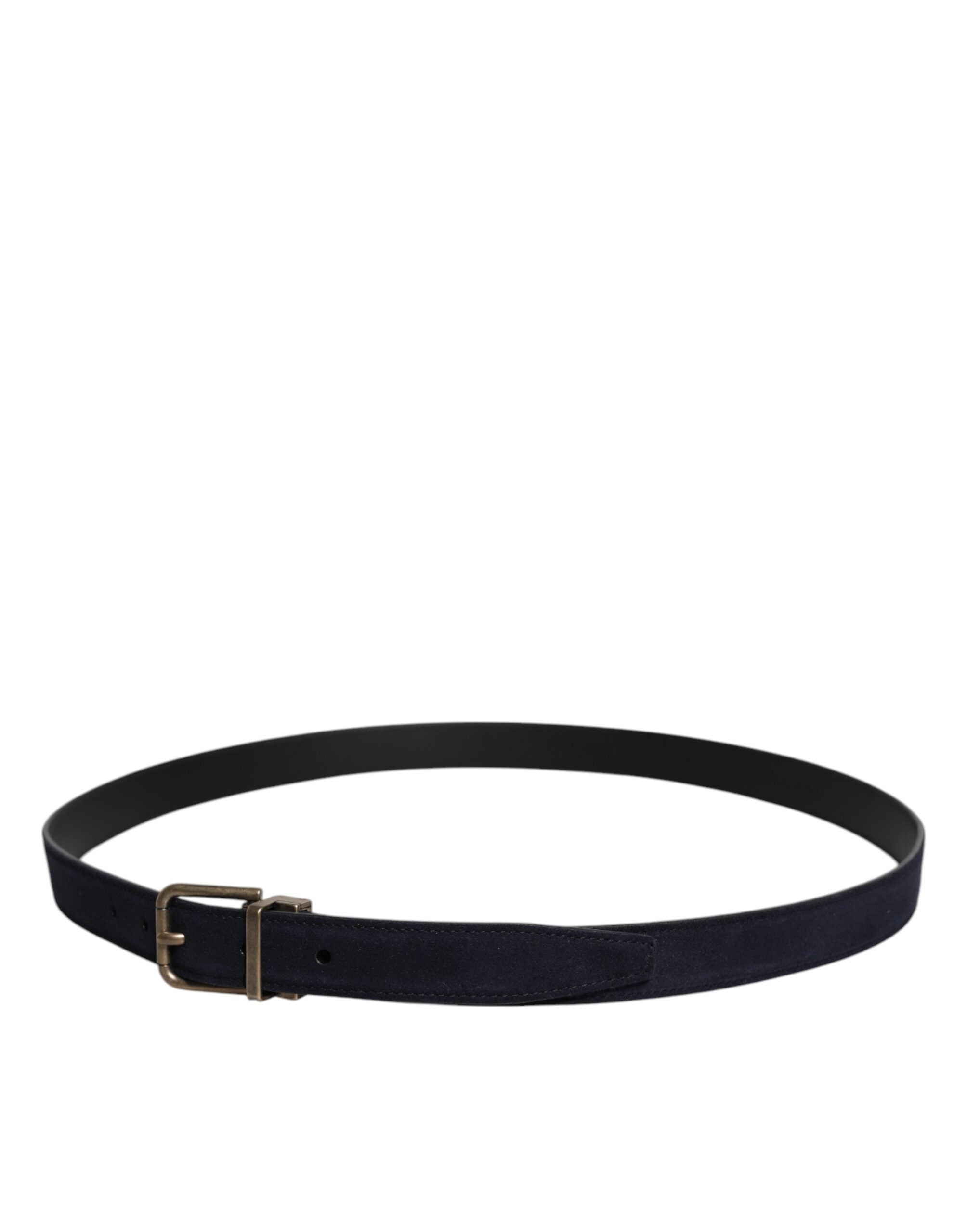 Dolce & Gabbana Black Goat Leather Metal Buckle Classic Belt - Zeiniez