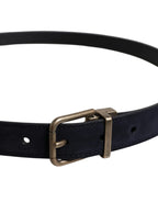 Dolce & Gabbana Black Goat Leather Metal Buckle Classic Belt - Zeiniez