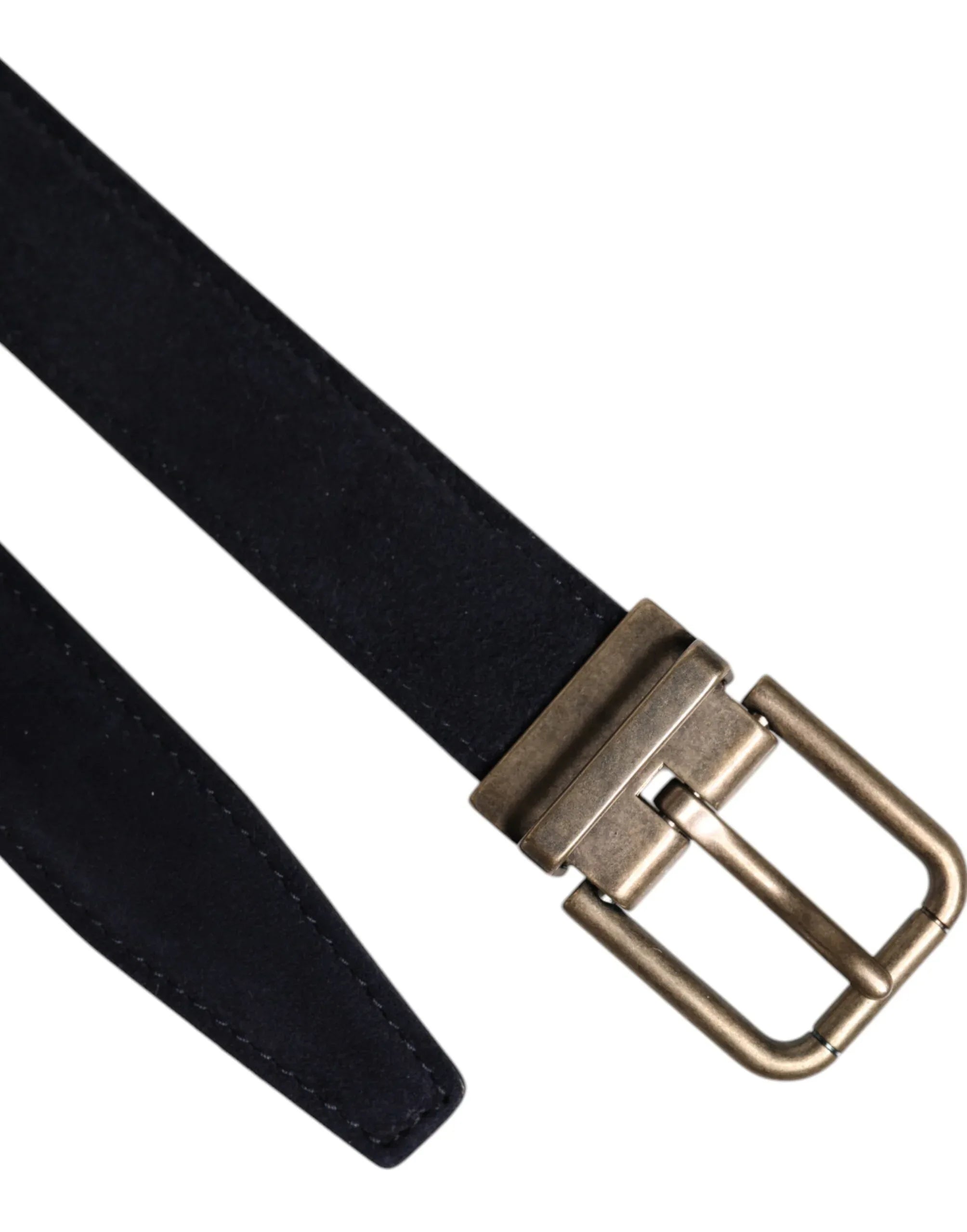 Dolce & Gabbana Black Goat Leather Metal Buckle Classic Belt - Zeiniez