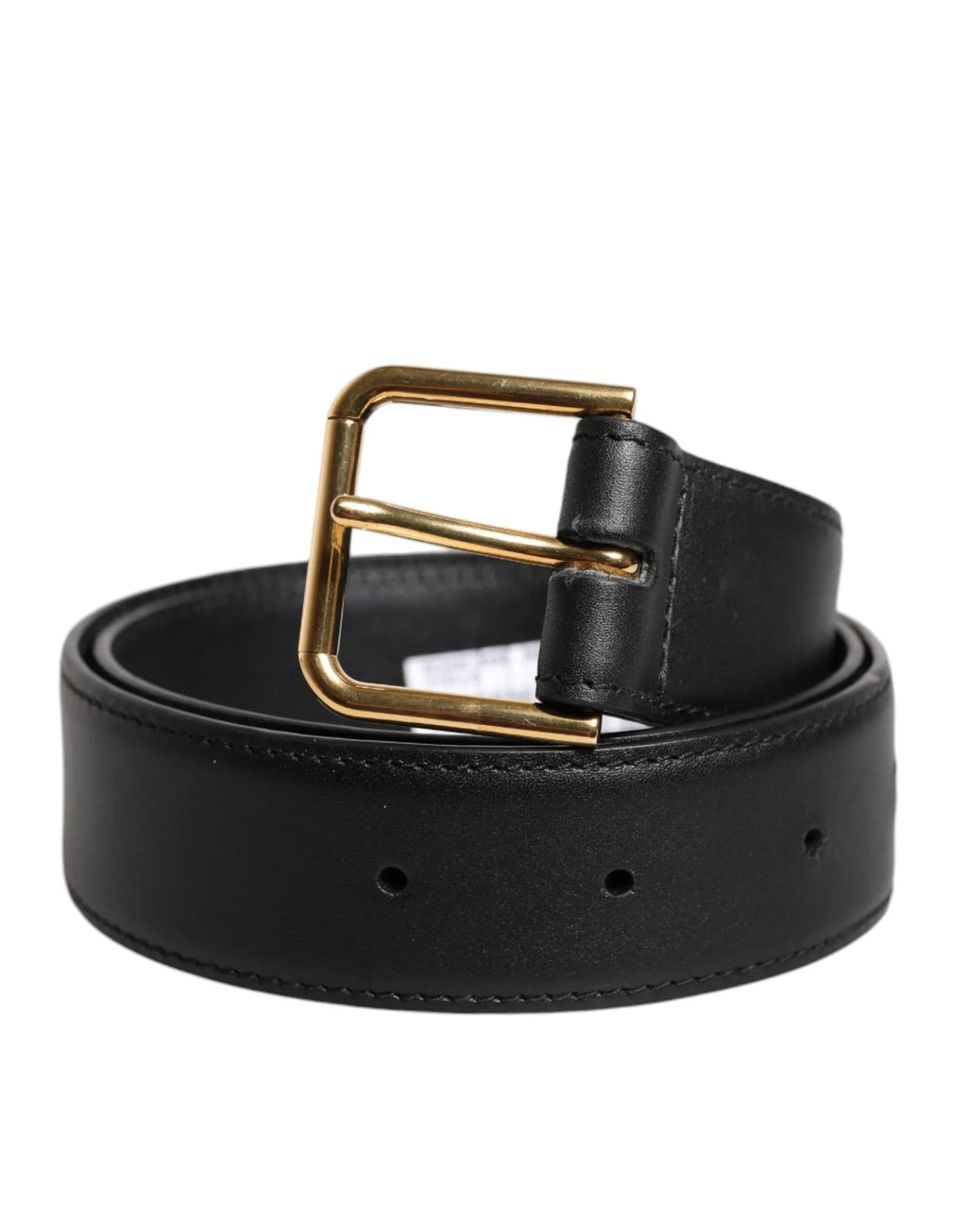 Dolce & Gabbana Black Leather Metal Buckle Classic Belt - Zeiniez