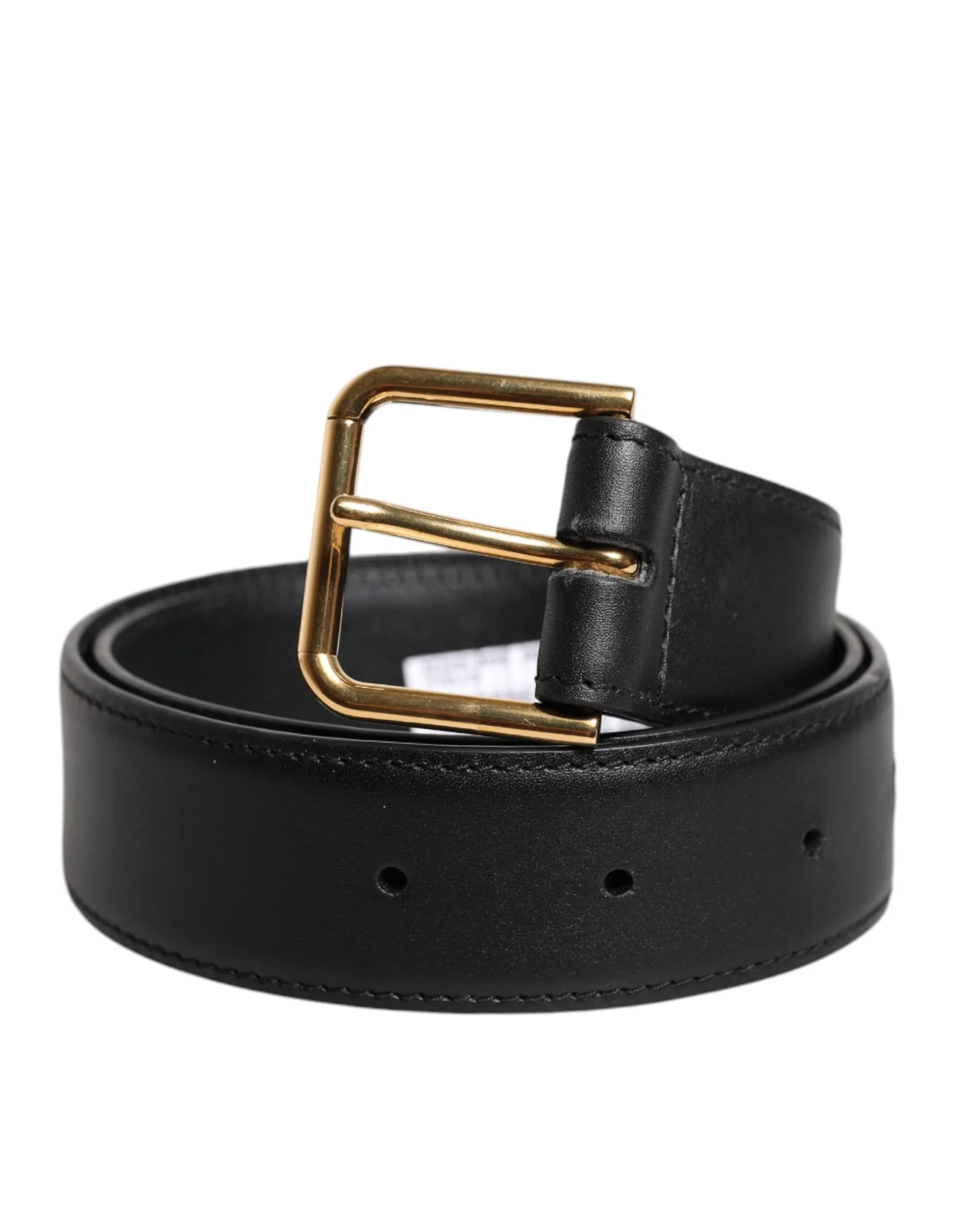Dolce & Gabbana Black Leather Metal Buckle Classic Belt - Zeiniez