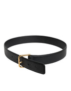 Dolce & Gabbana Black Leather Metal Buckle Classic Belt - Zeiniez