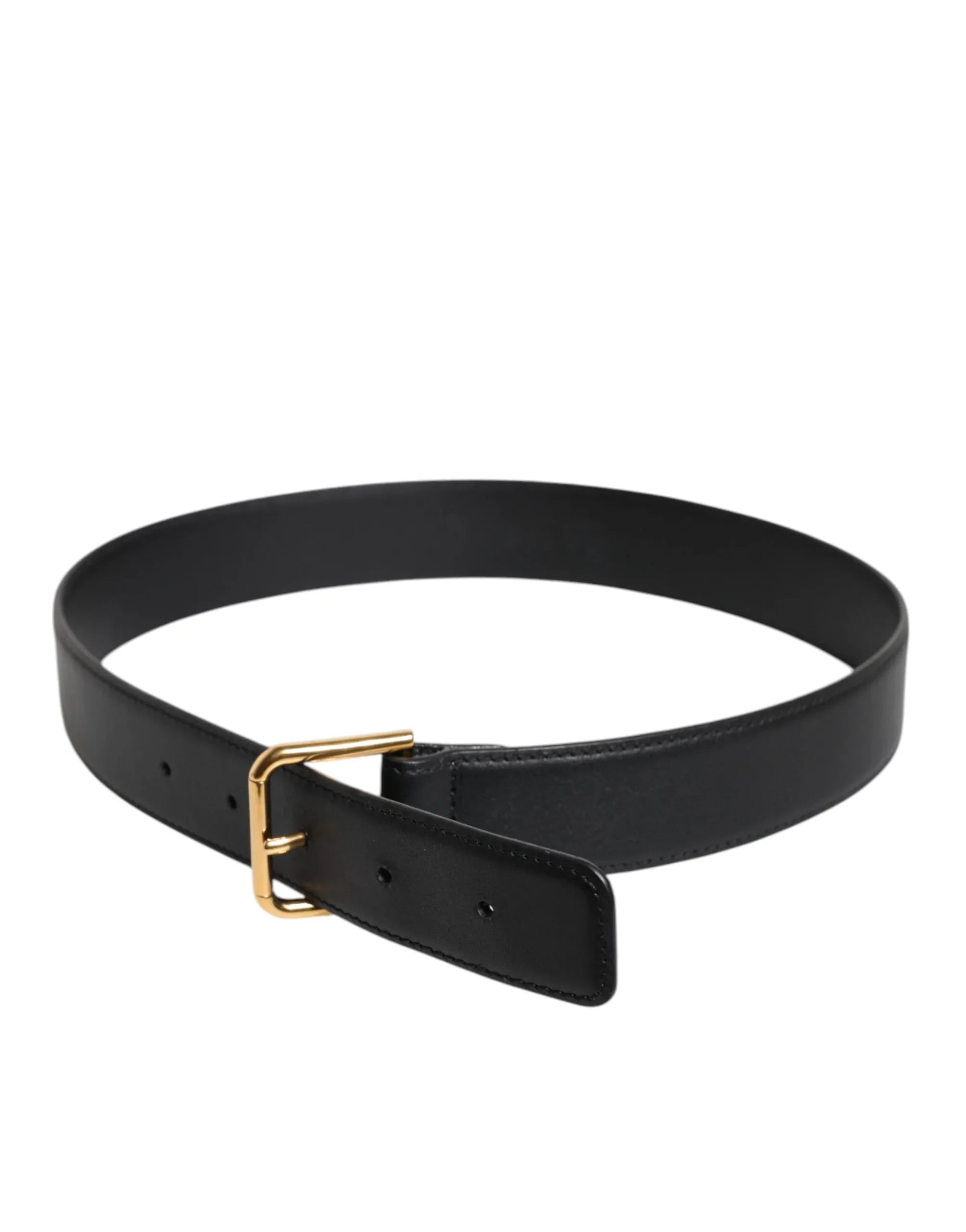 Dolce & Gabbana Black Leather Metal Buckle Classic Belt - Zeiniez