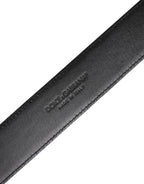 Dolce & Gabbana Black Leather Metal Buckle Classic Belt - Zeiniez