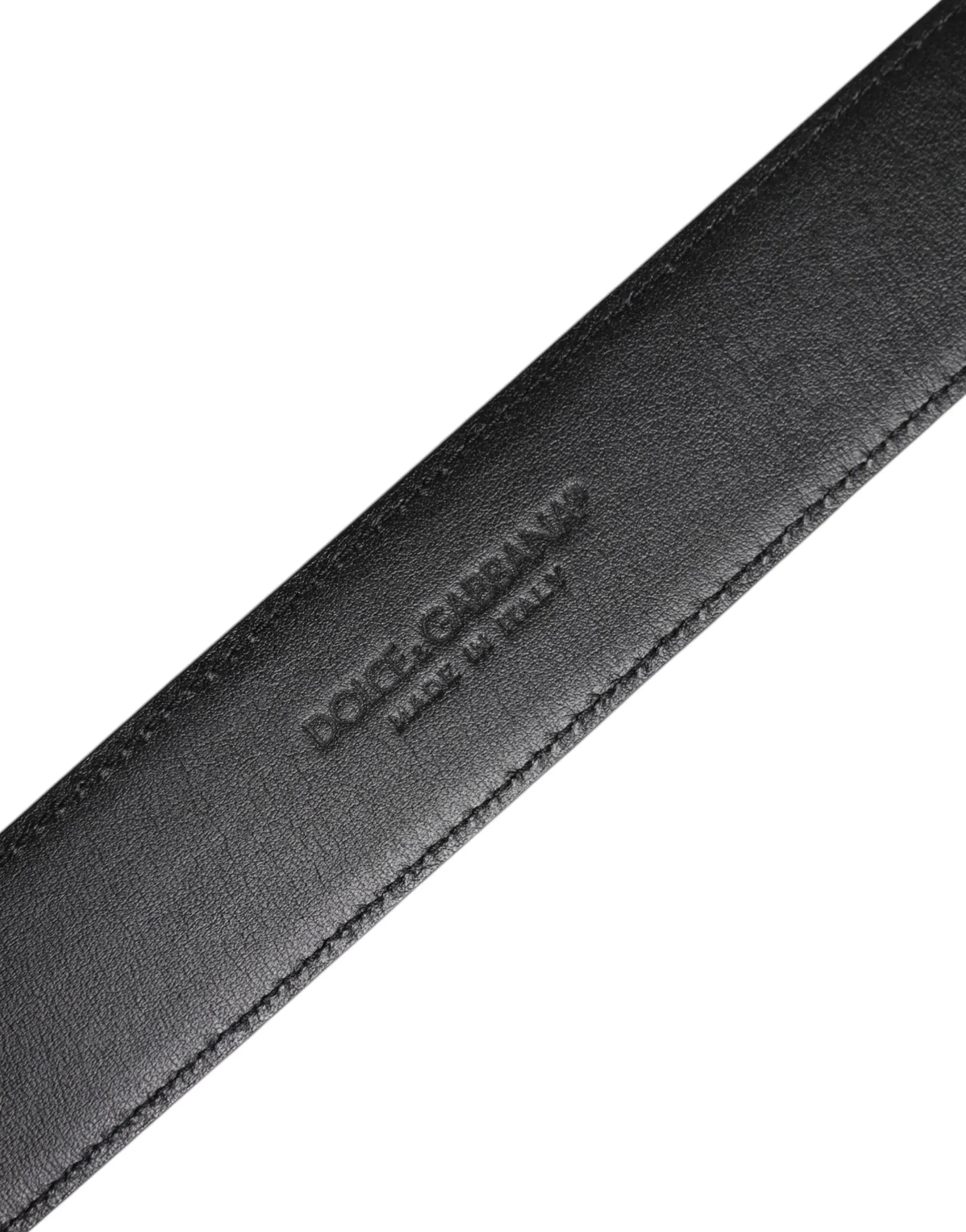 Dolce & Gabbana Black Leather Metal Buckle Classic Belt - Zeiniez