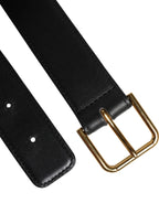 Dolce & Gabbana Black Leather Metal Buckle Classic Belt - Zeiniez