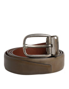 Dolce & Gabbana Brown Leather Classic Metal Logo Buckle Belt - Zeiniez