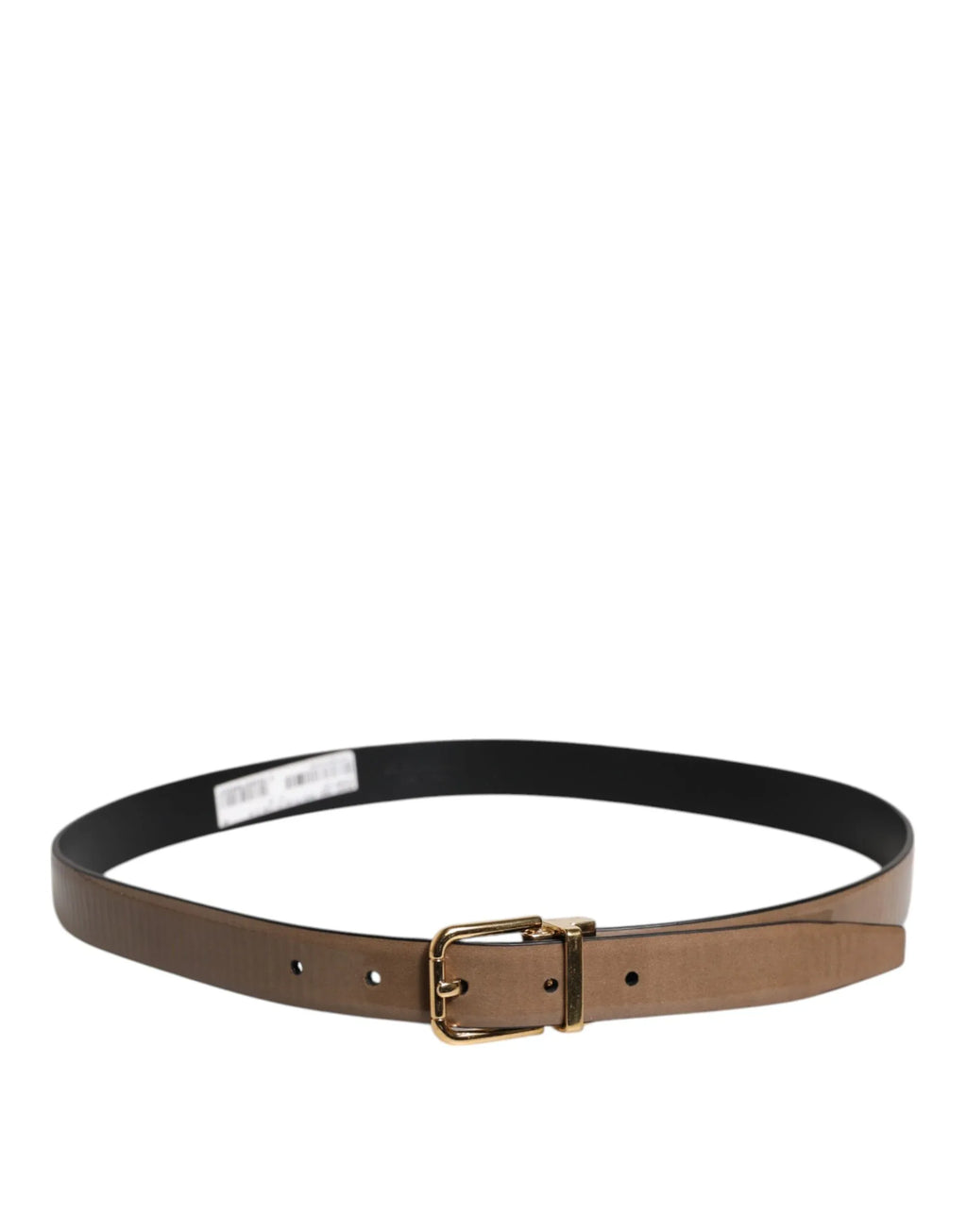 Dolce & Gabbana Brown Leather Classic Metal Logo Buckle Belt - Zeiniez