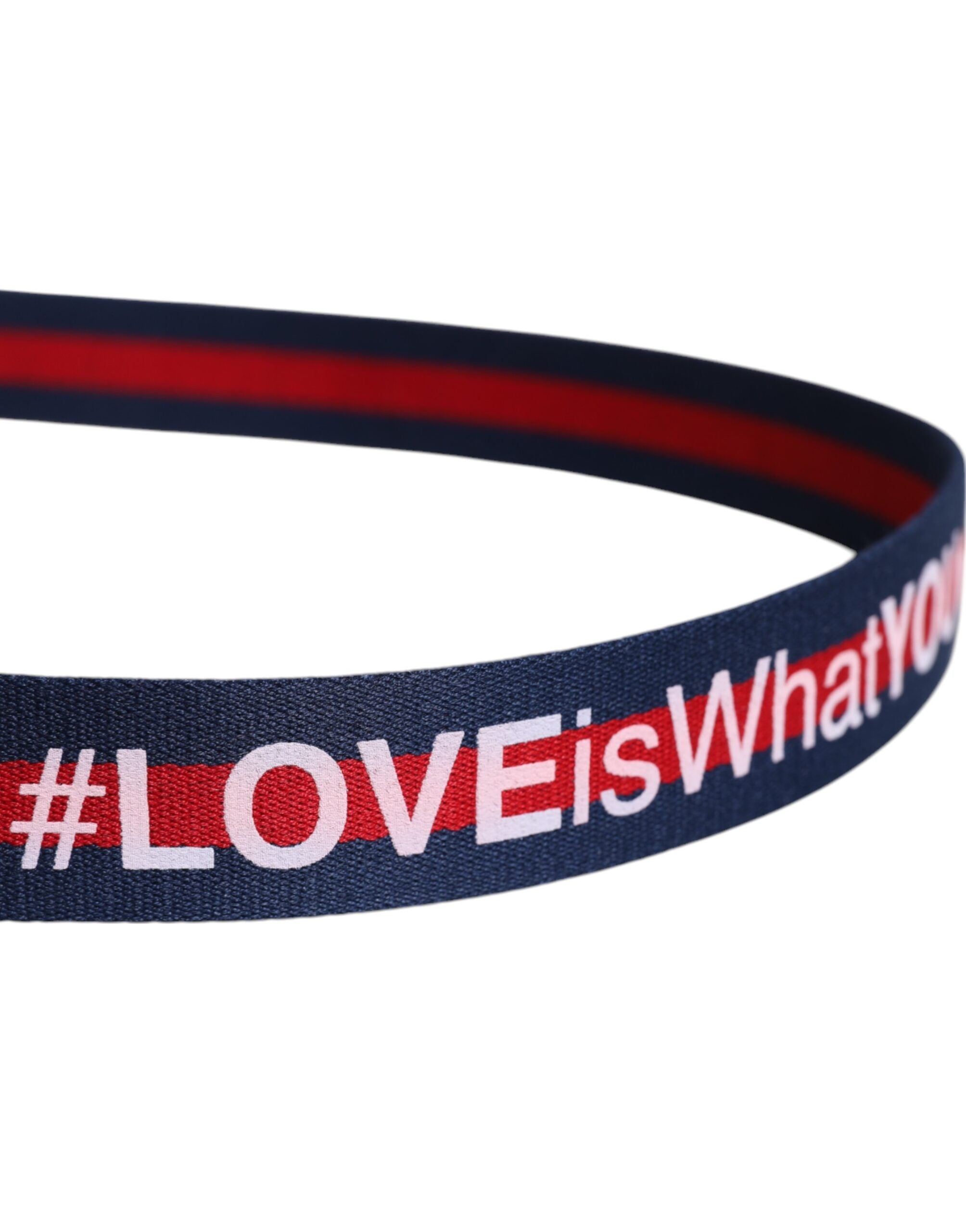 Dolce & Gabbana Blue Cotton Leather Printed Metal Buckle Belt - Zeiniez