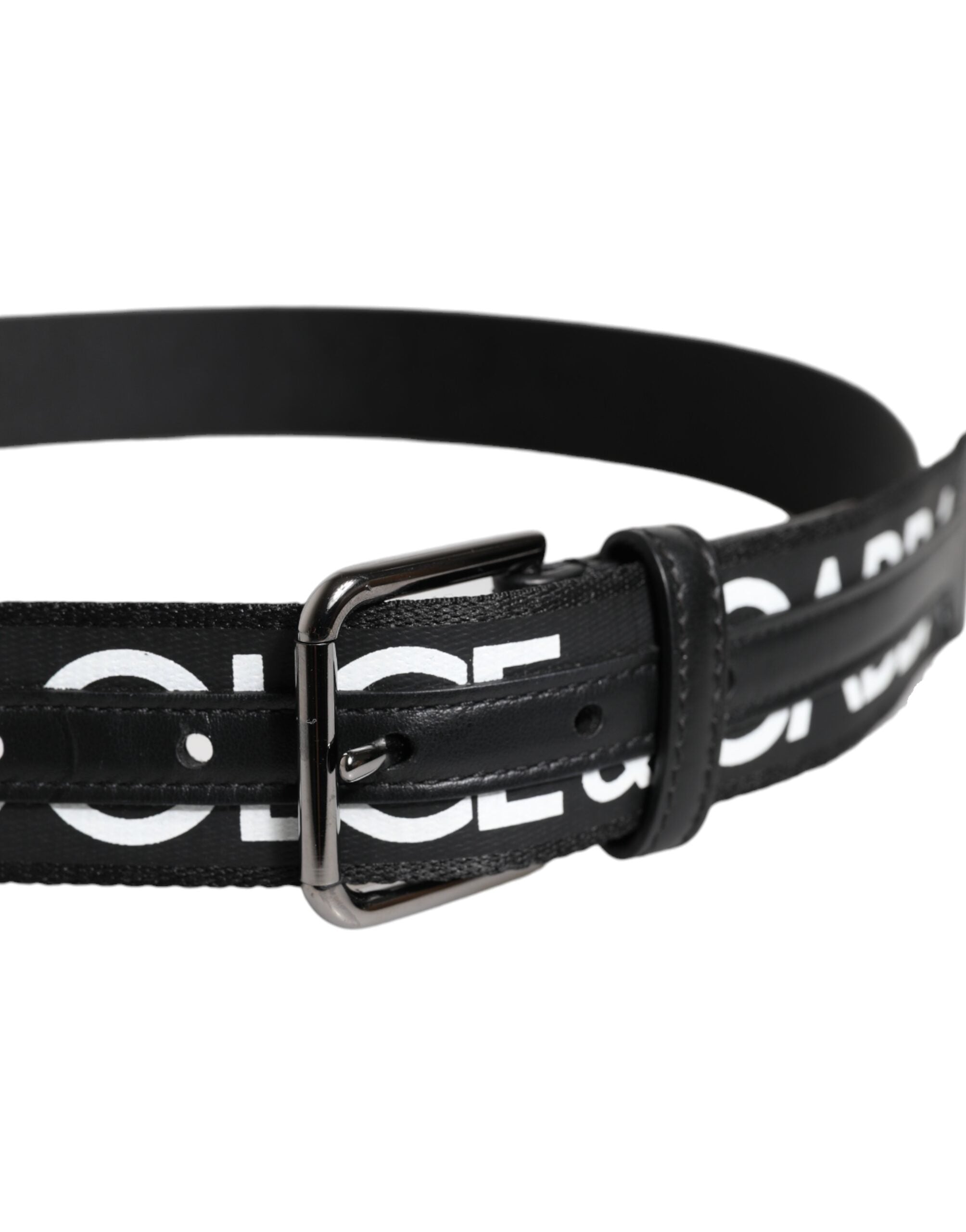 Dolce & Gabbana Black Leather Classic Metal Logo Buckle Belt - Zeiniez