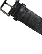 Dolce & Gabbana Black Leather Classic Metal Logo Buckle Belt - Zeiniez