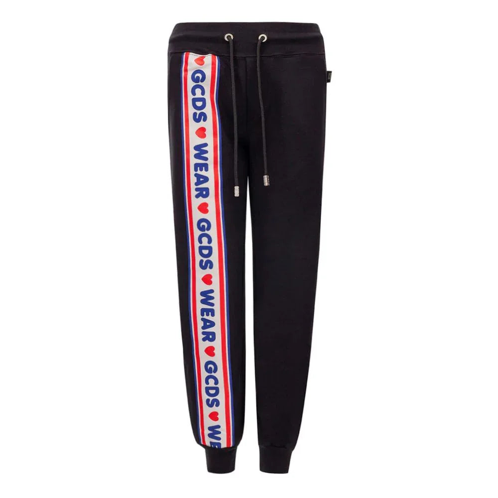 GCDS Black Cotton Joggers (Workout Pants) - Zeiniez