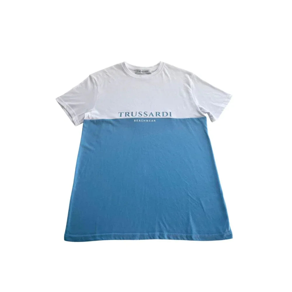 Trussardi Beachwear Light Blue Cotton Men T-Shirt - Zeiniez