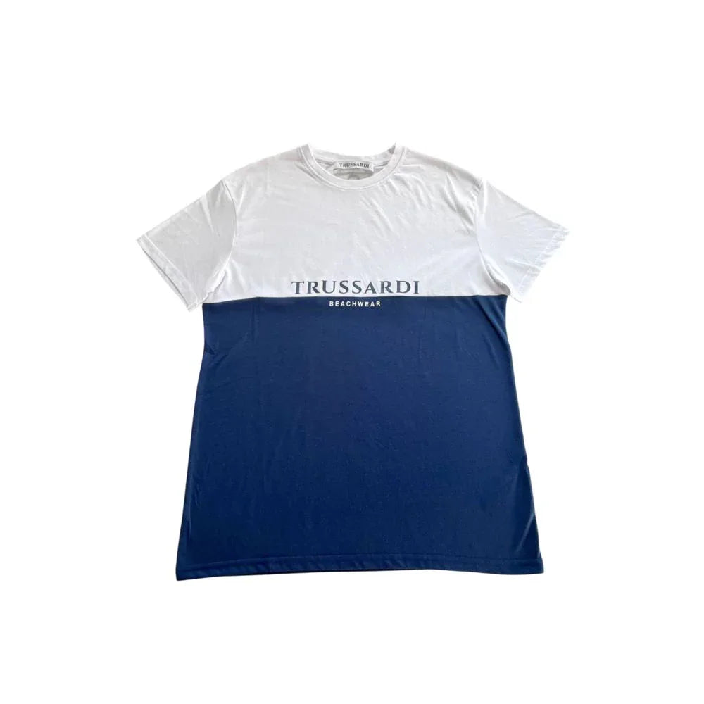 Trussardi Beachwear Blue Cotton Men T-Shirt - Zeiniez