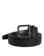 Dolce & Gabbana Black Calf Leather Classic Metal Buckle Belt - Zeiniez