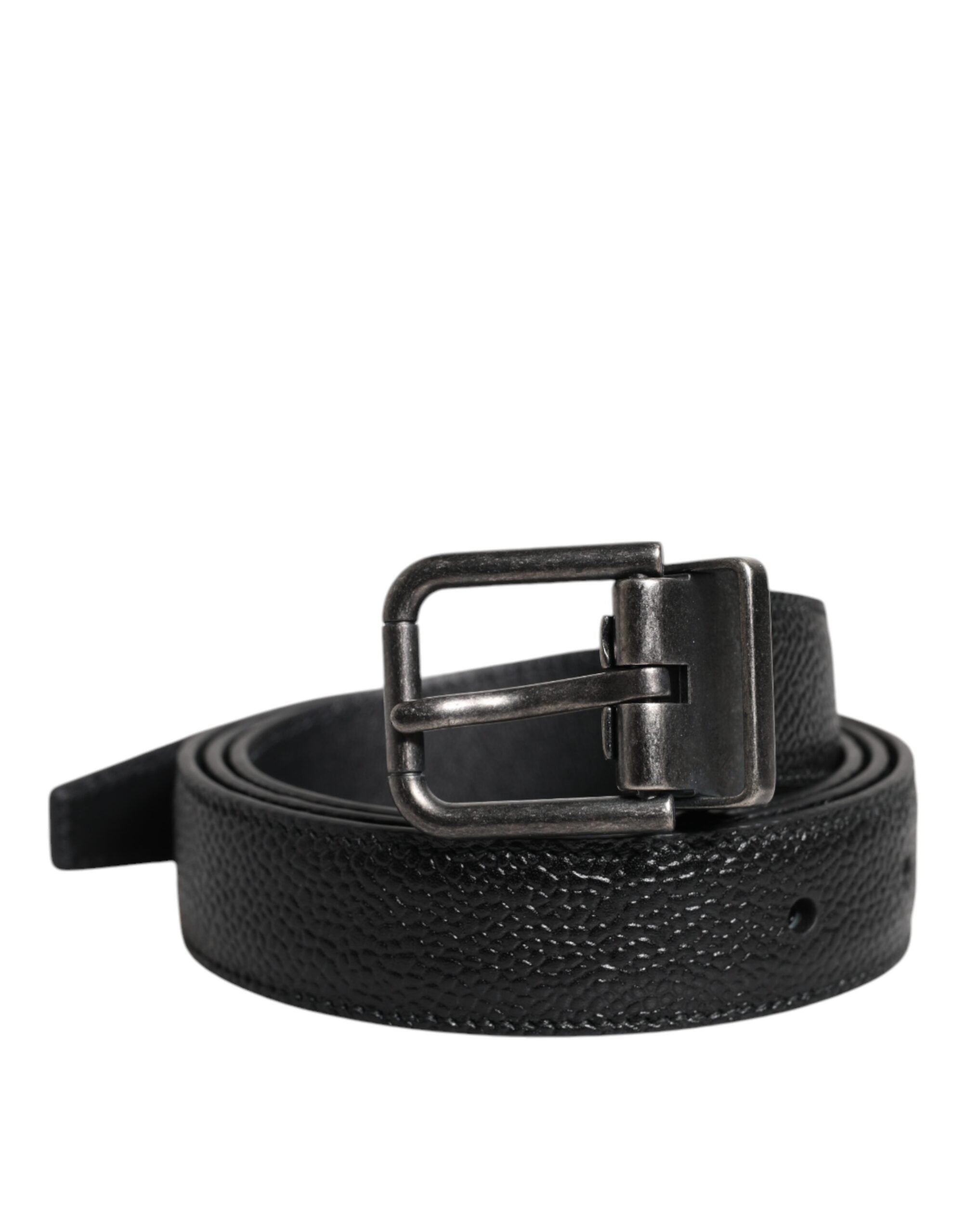Dolce & Gabbana Black Calf Leather Classic Metal Buckle Belt - Zeiniez