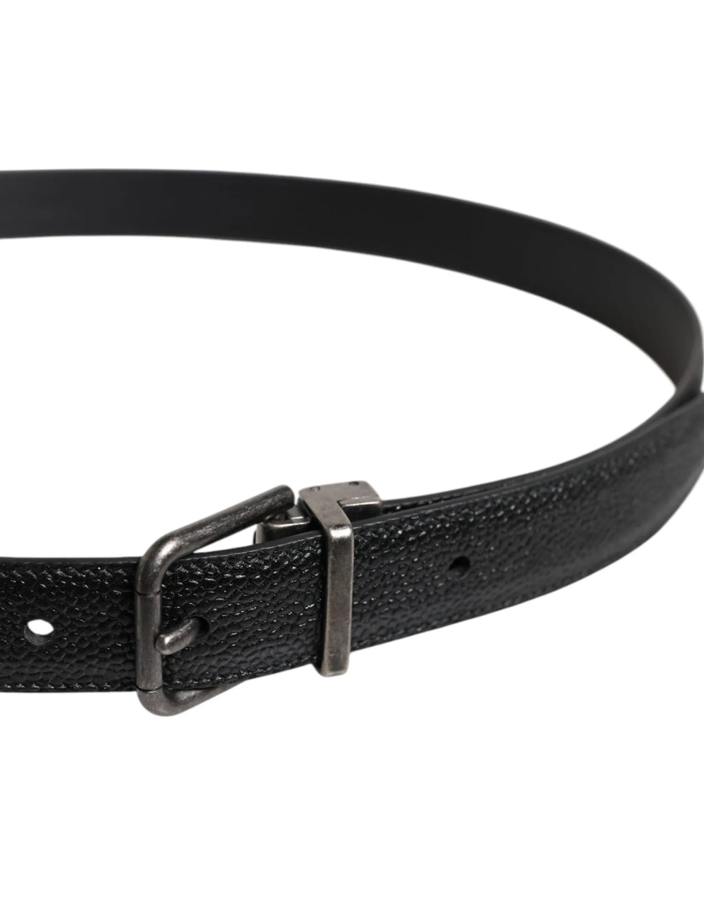 Dolce & Gabbana Black Calf Leather Classic Metal Buckle Belt - Zeiniez