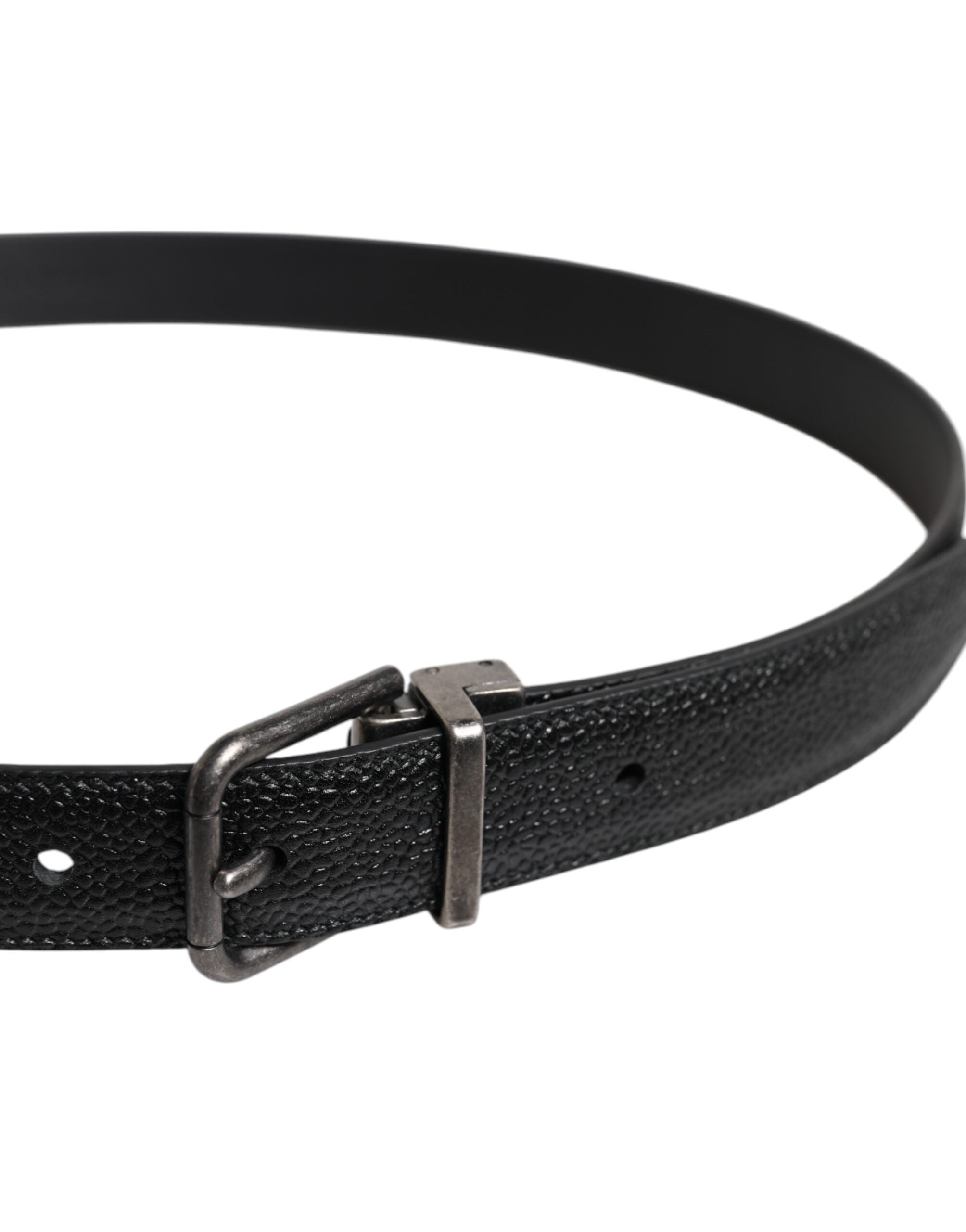 Dolce & Gabbana Black Calf Leather Classic Metal Buckle Belt - Zeiniez