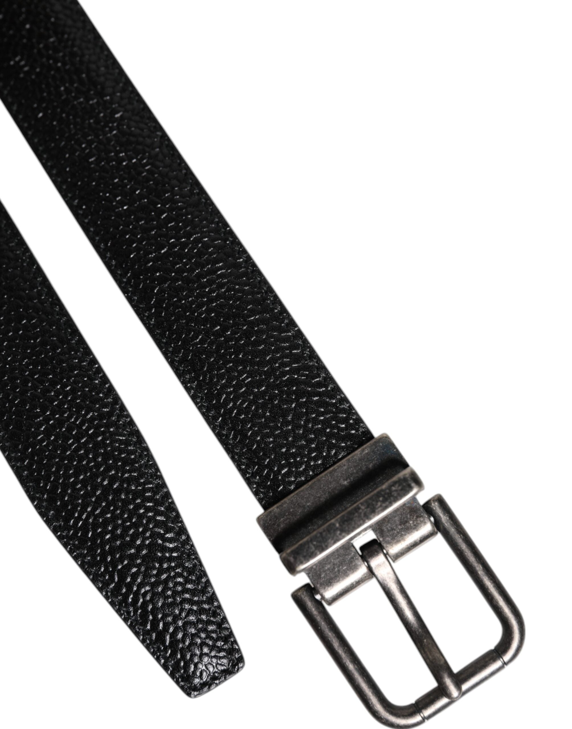 Dolce & Gabbana Black Calf Leather Classic Metal Buckle Belt - Zeiniez