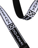 Dolce & Gabbana Black White Printed Metal Logo Buckle Belt - Zeiniez