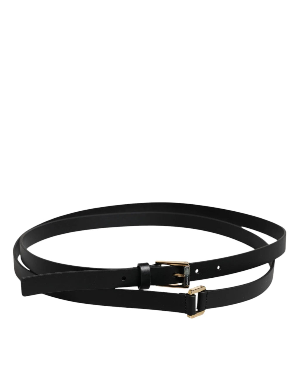 Dolce & Gabbana Black Calfskin Classic Metal Logo Buckle Belt - Zeiniez