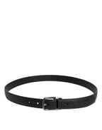 Dolce & Gabbana Black Calf Leather Classic Metal Buckle Belt