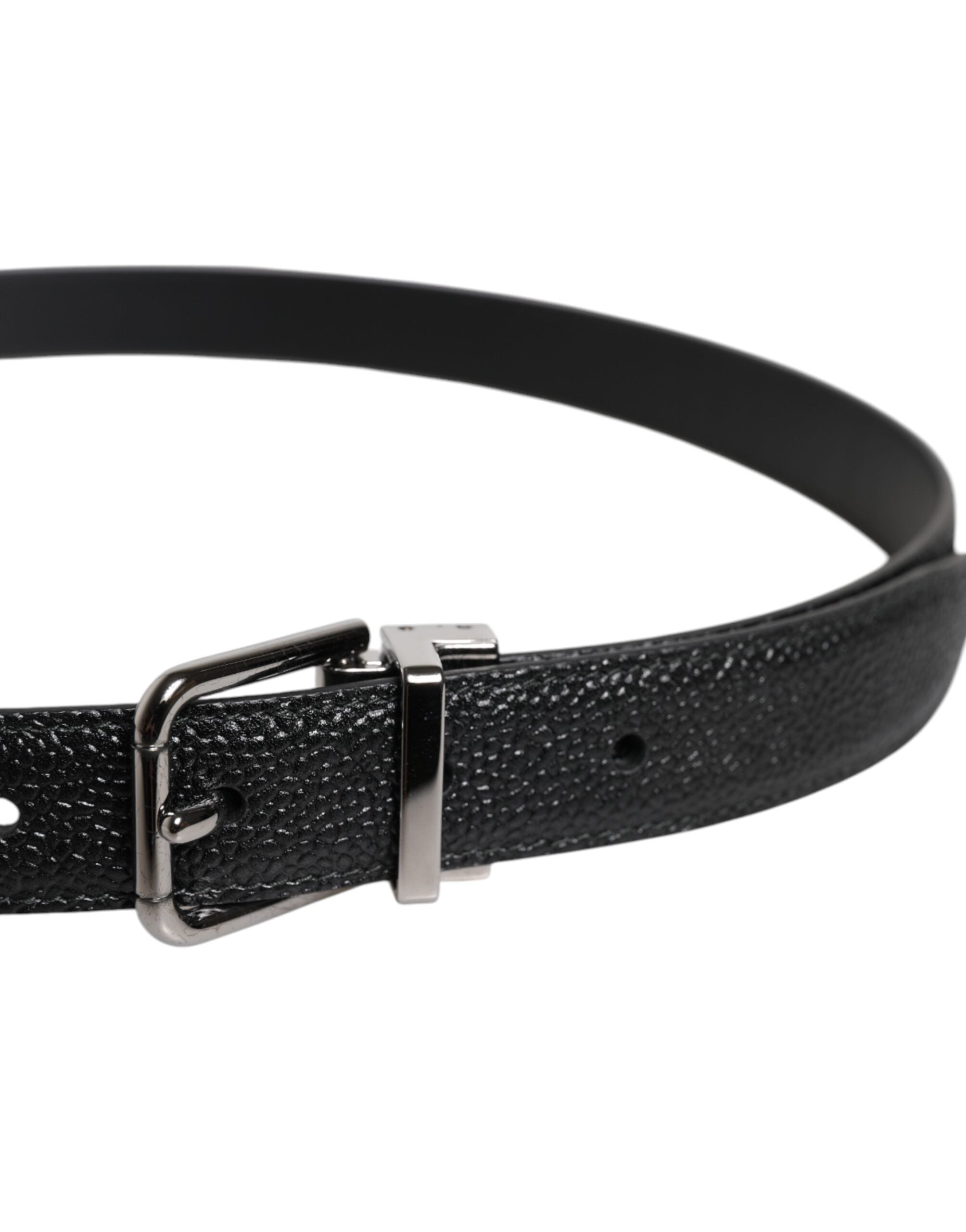 Dolce & Gabbana Black Calf Leather Classic Metal Buckle Belt - Zeiniez