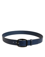 Dolce & Gabbana Blue Calf Leather Classic Metal Buckle Belt - Zeiniez