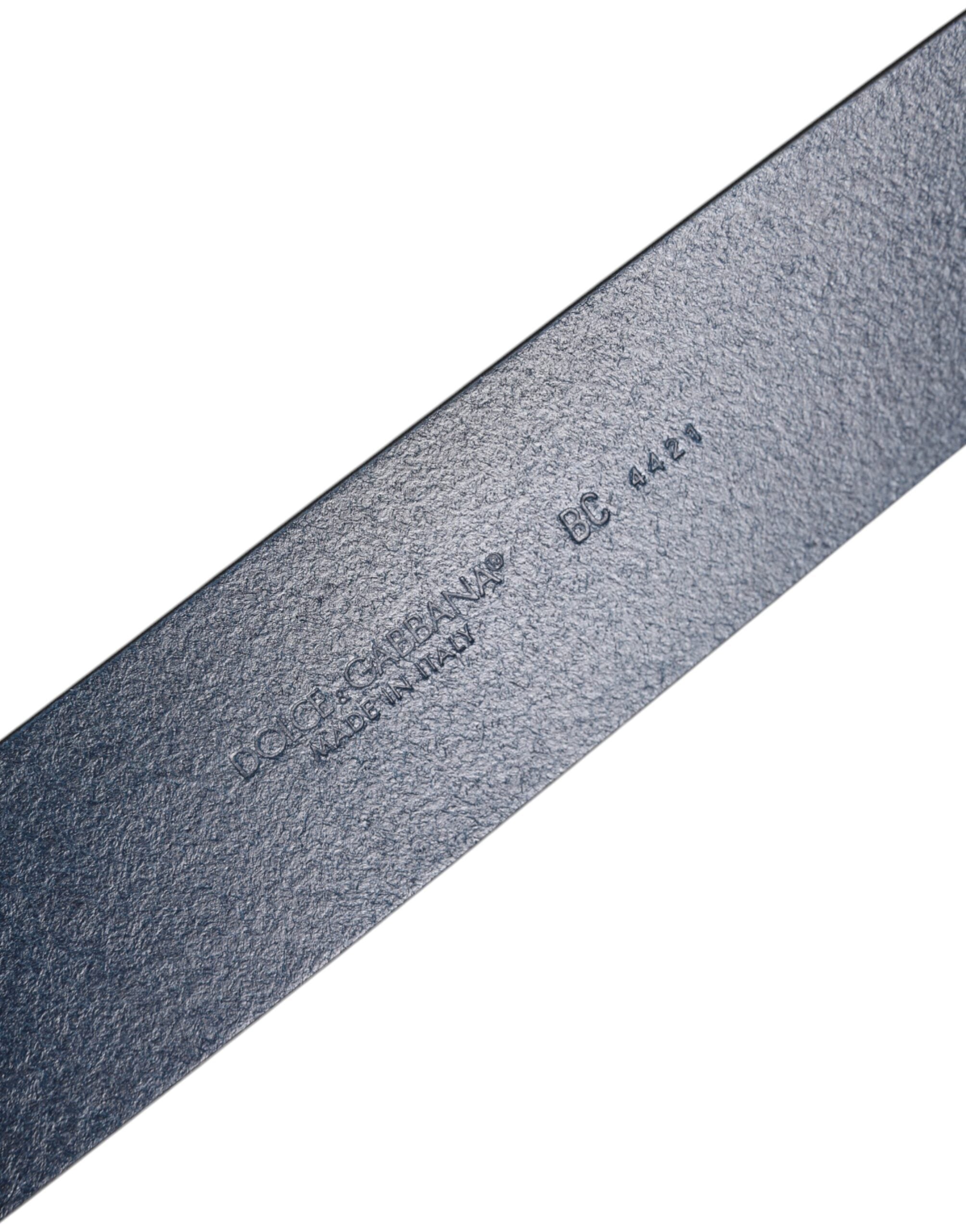 Dolce & Gabbana Blue Calf Leather Classic Metal Buckle Belt - Zeiniez