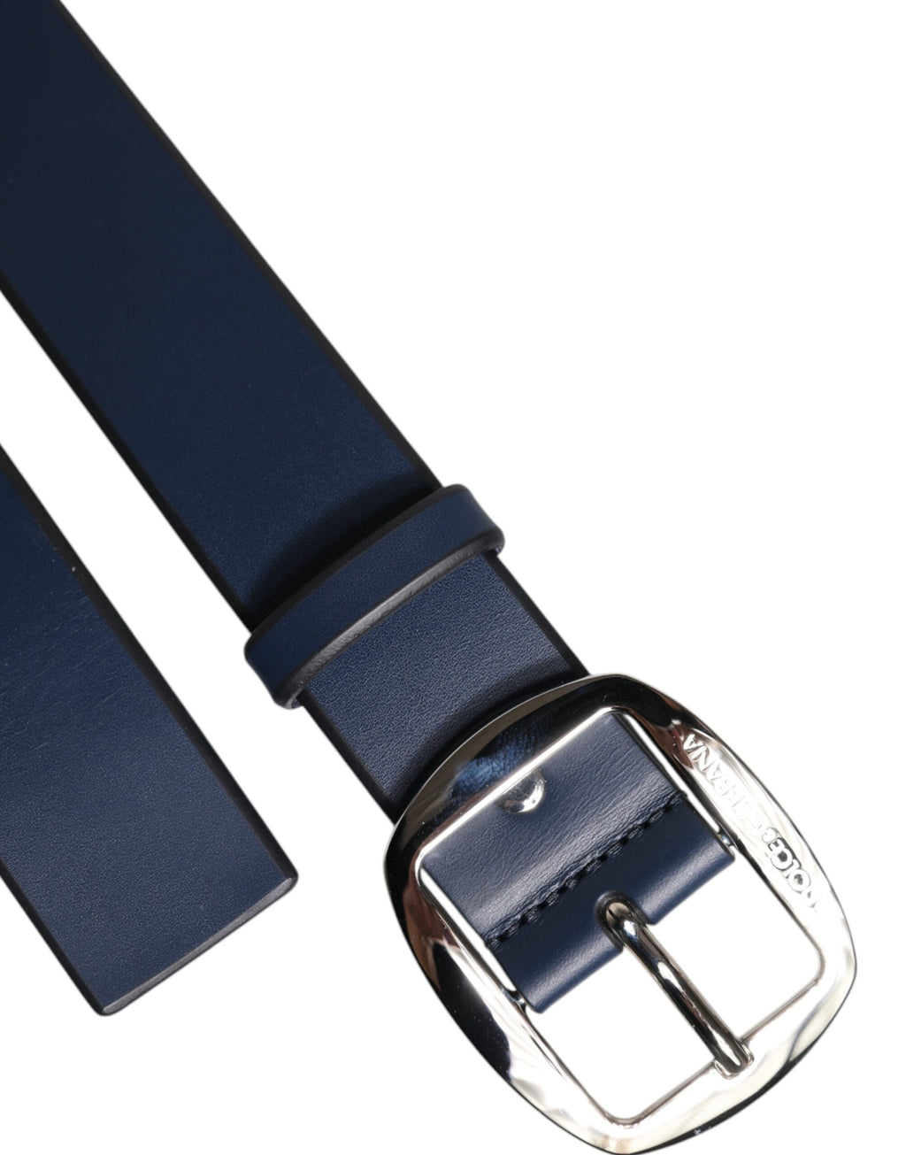 Dolce & Gabbana Blue Calf Leather Classic Metal Buckle Belt - Zeiniez