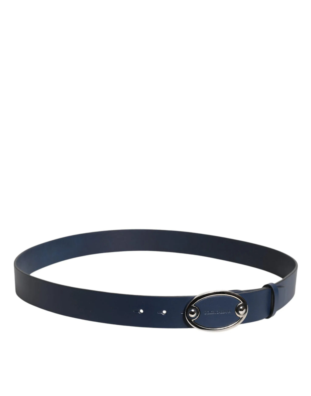 Dolce & Gabbana Blue Leather Classic Metal Logo Buckle Belt - Zeiniez