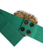 Dolce & Gabbana Green Stretch Wide Waist Heart Embellished Belt - Zeiniez