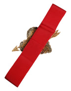 Dolce & Gabbana Red Stretch Wide Waist Heart Embellished Belt - Zeiniez