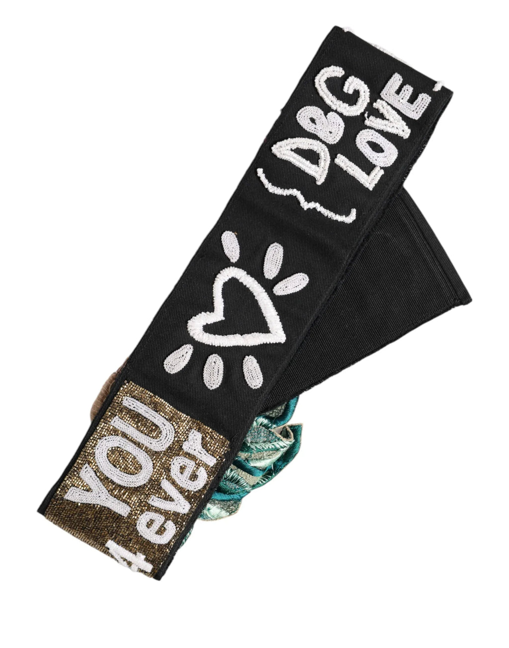 Dolce & Gabbana Black Stretch Multicolor Embellished Waist Belt - Zeiniez