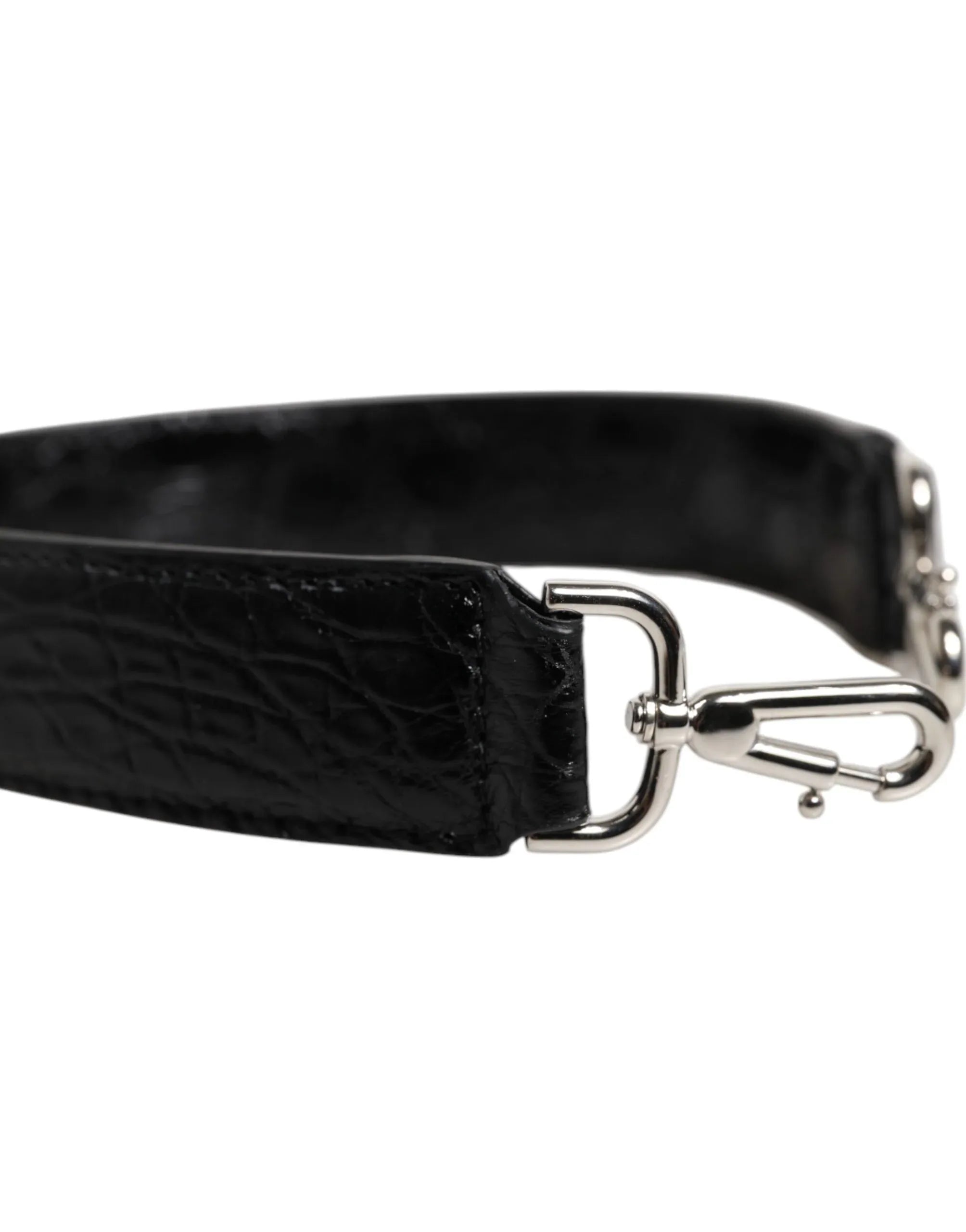 Dolce & Gabbana Black Alligator Leather Bag Shoulder Strap - Zeiniez