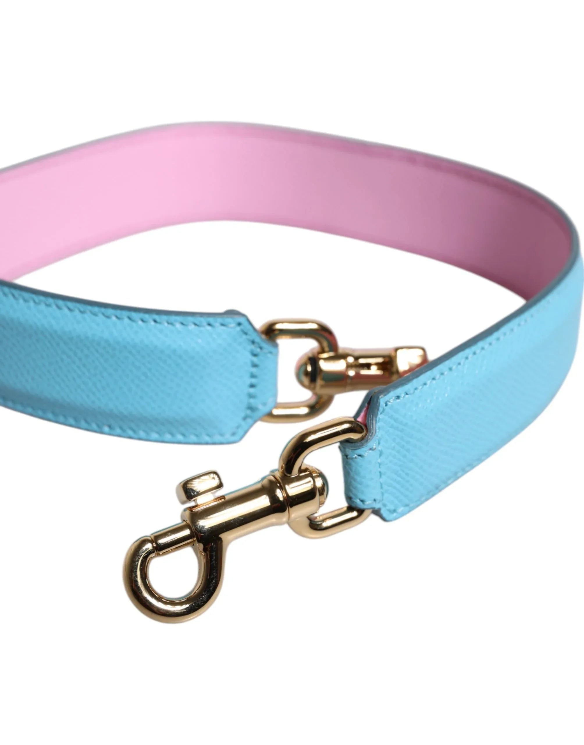 Dolce & Gabbana Pink Blue Leather Handle Bag Shoulder Strap - Zeiniez