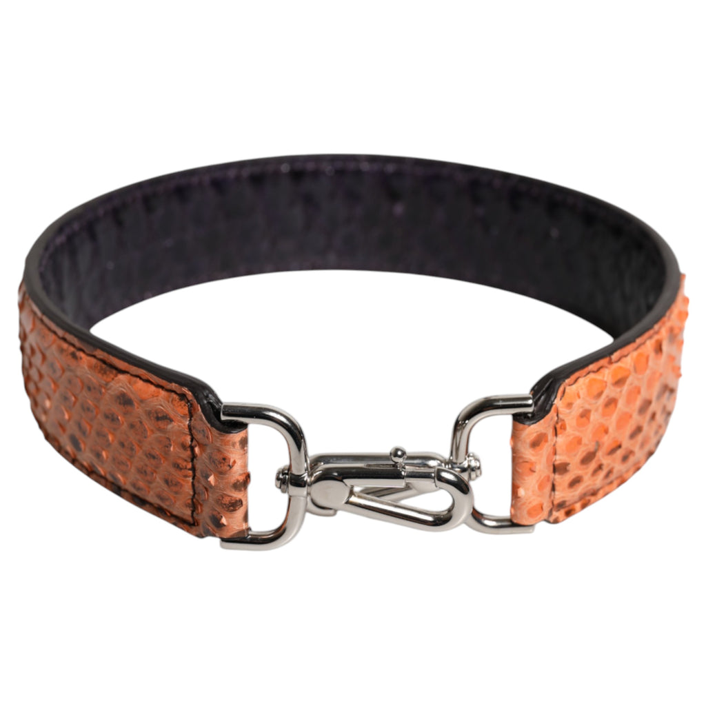 Dolce & Gabbana Black Beige Exotic Leather Bag Shoulder Strap